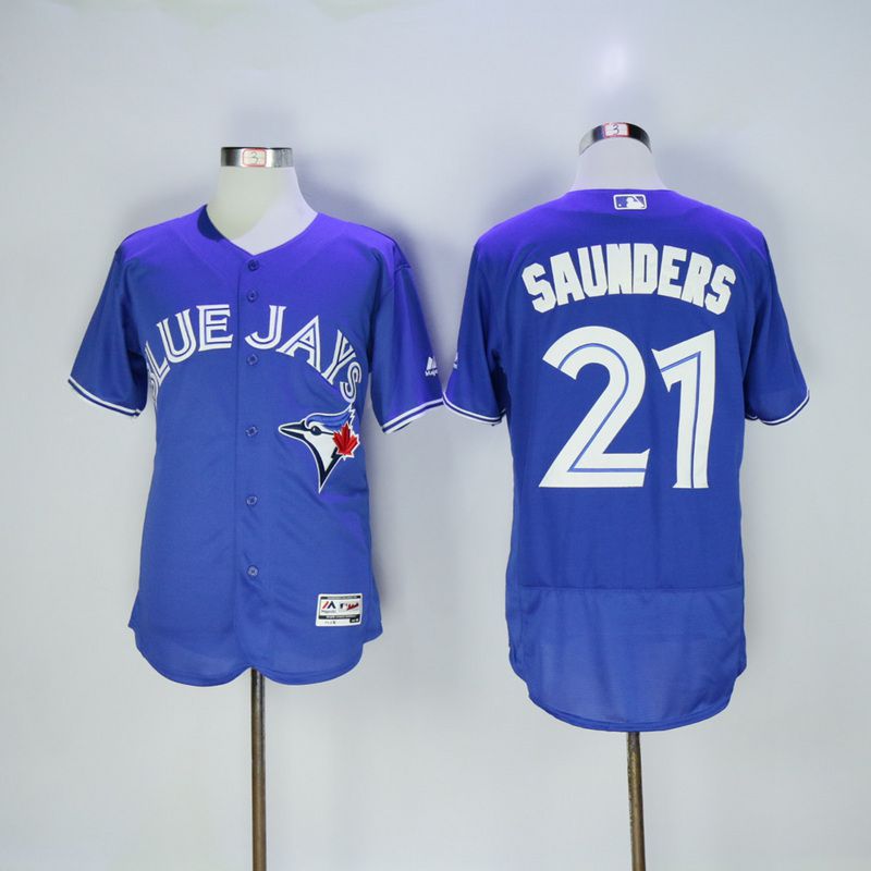 Men Toronto Blue Jays #21 Saunders Blue MLB Jerseys->toronto blue jays->MLB Jersey